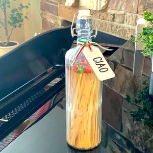Made in Italy 12” Clear Beveled Glass Water Bottle 60 
8” Safety Wooden Matches
